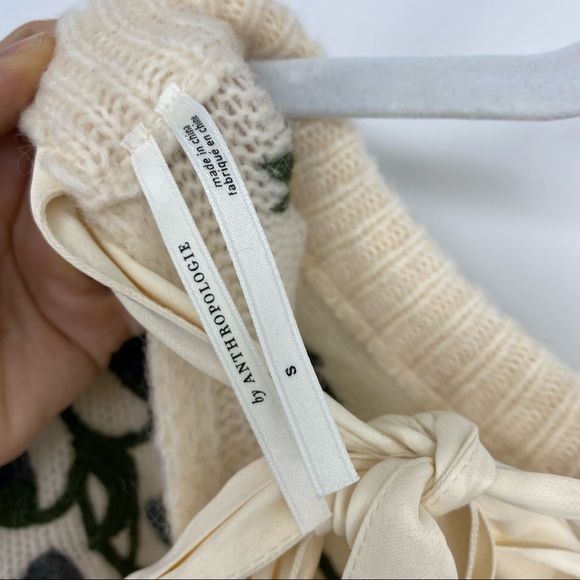 Anthropologie Floral Appliqued Sweater Tunic Dress Alpaca Blend NWT - Picture 15 of 15